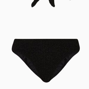 Jonathan SIMKHAI Katrine Metallic Bikini Bottom  Metallic Black NWT